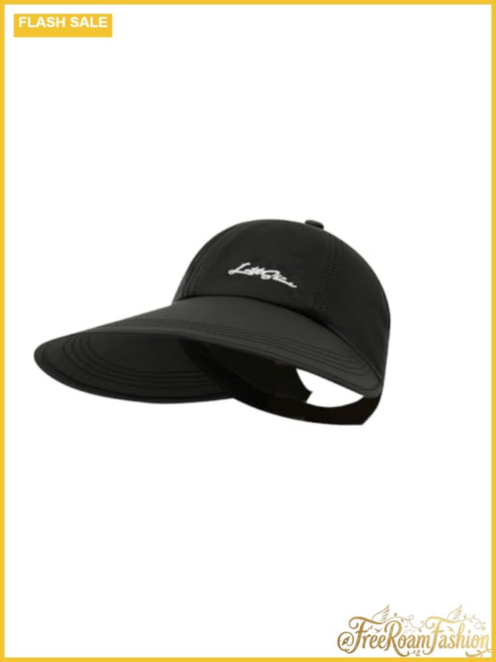 Wide Brim Sun Hat UV Protection Hollow Top Ponytail Hole Packable Visor